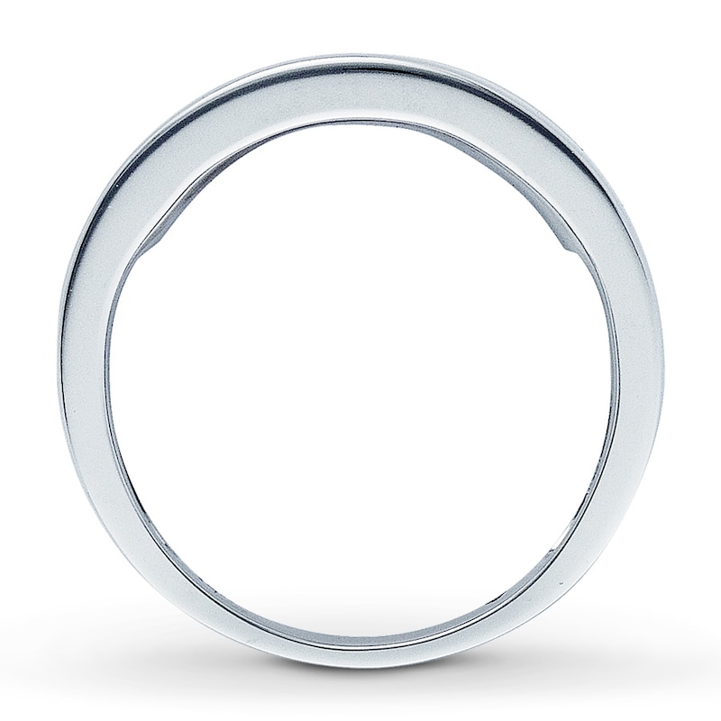 Main Image 2 of Previously Owned Men's Diamond Wedding Band 1/2 ct tw Square-cut 14K White Gold - Size 6.75