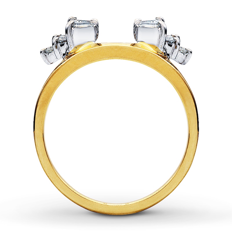 Main Image 2 of Previously Owned Diamond Enhancer Ring 1/2 ct tw Baguette & Round-cut 14K Yellow Gold - Size 4.25