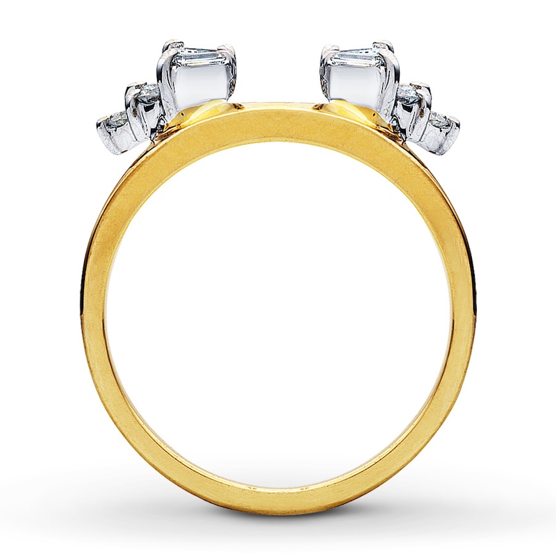 Previously Owned Diamond Enhancer Ring 1/2 ct tw Baguette & Round-cut 14K Yellow Gold - Size 4.25