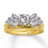 Thumbnail Image 2 of Previously Owned Diamond Enhancer Ring 1/2 ct tw Baguette & Round-cut 14K Yellow Gold - Size 4.25