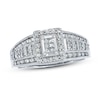Previously Owned Diamond Fashion Ring 3/8 ct tw Princess & Round-cut 10K White Gold