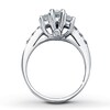 Thumbnail Image 1 of Previously Owned 3-Stone Diamond Engagement Ring 1 ct tw Radiant & Round-cut 14K White Gold - Size 9.75