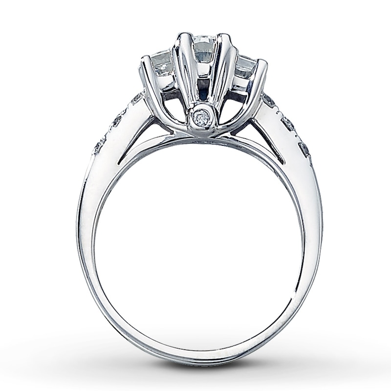 Previously Owned 3-Stone Diamond Engagement Ring 1 ct tw Radiant & Round-cut 14K White Gold
