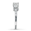 Thumbnail Image 2 of Previously Owned 3-Stone Diamond Engagement Ring 1 ct tw Radiant & Round-cut 14K White Gold - Size 9.75