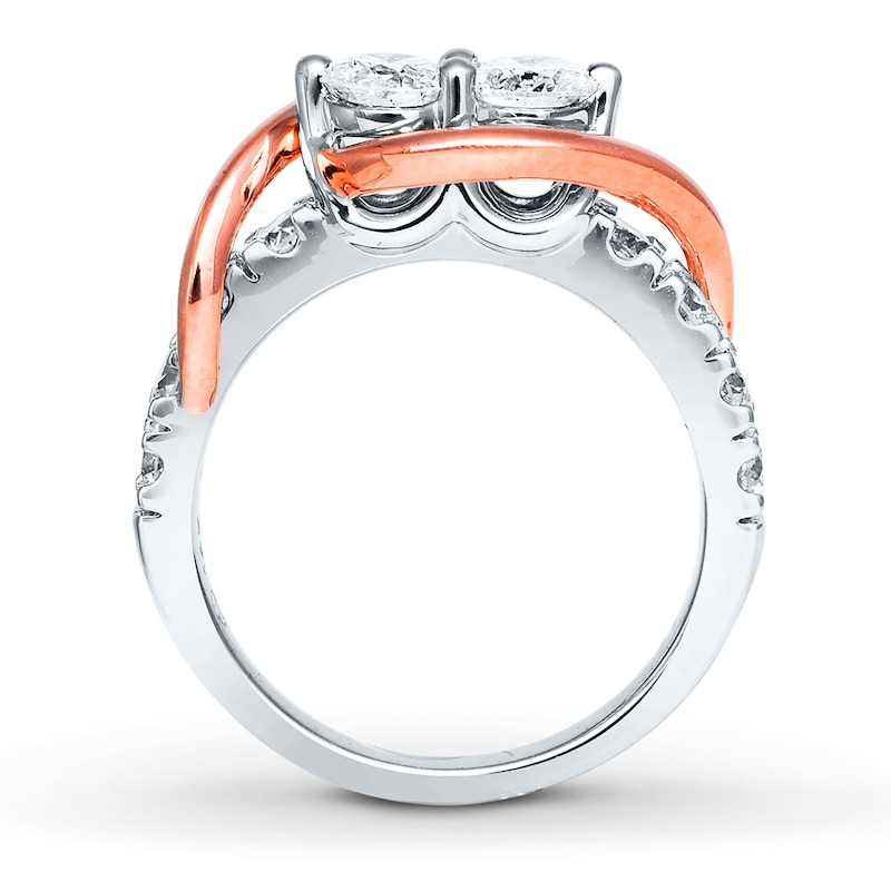 Main Image 2 of Previously Owned Ever Us Two-Stone Anniversary Ring 1-1/2 ct tw Round-cut Diamonds 14K Two-Tone Gold Size 10