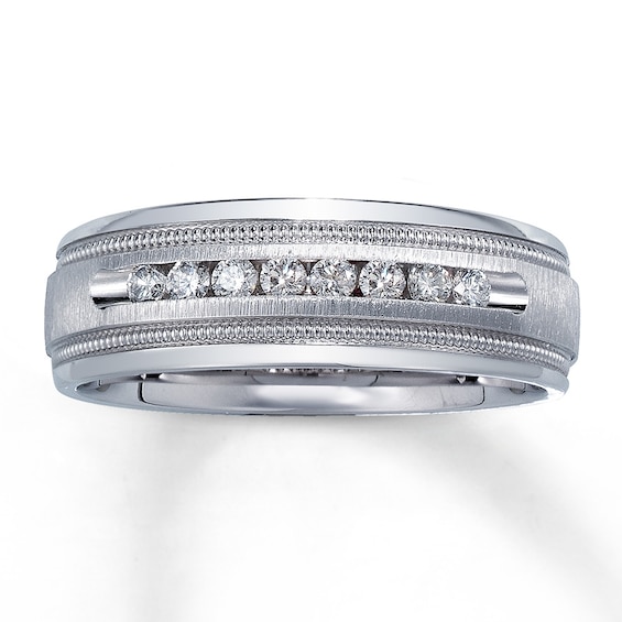 Previously Owned Men's Diamond Band 1/4 ct tw Round-cut 14K White Gold Size 6