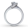 Previously Owned Engagement Ring 1 ct tw Princess & Round-cut Diamonds 14K White Gold