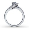Thumbnail Image 2 of Previously Owned Engagement Ring 1 ct tw Princess & Round-cut Diamonds 14K White Gold - Size 3.75