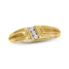 Thumbnail Image 1 of Previously Owned Men's Diamond Wedding Band 1/10 ct tw Round-cut 10K Yellow Gold - Size 16.5