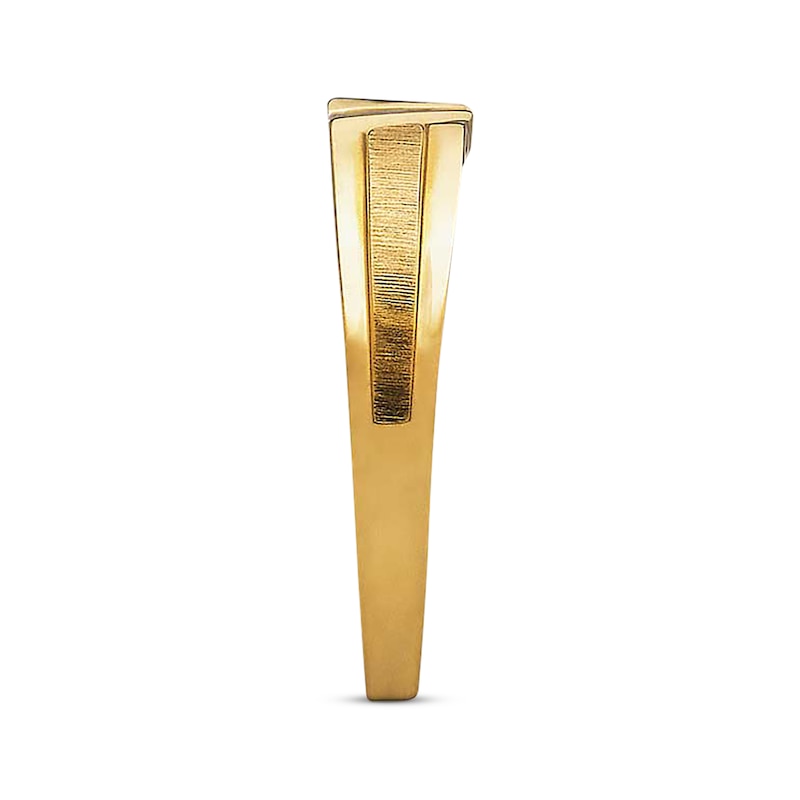 Main Image 3 of Previously Owned Men's Diamond Wedding Band 1/10 ct tw Round-cut 10K Yellow Gold - Size 16.5