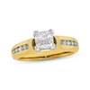 Thumbnail Image 1 of Previously Owned Engagement Ring 3/4 ct tw Princess & Round-cut Diamonds 14K Yellow Gold - Size 4.25