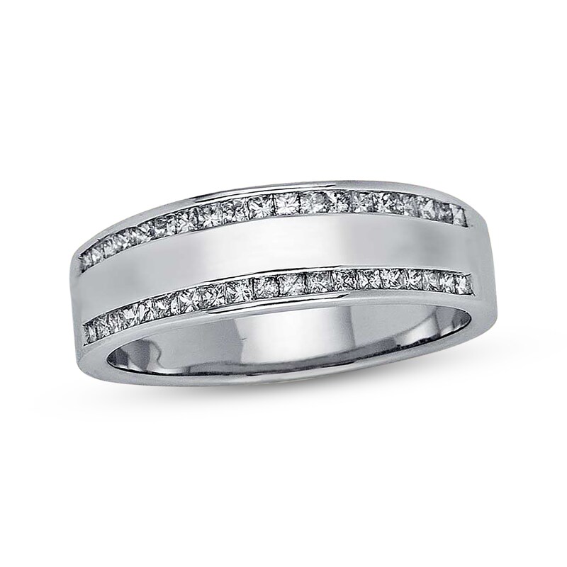 Main Image 1 of Previously Owned Diamond Anniversary Band 1/2 ct tw Princess-cut 14K White Gold Size 9.75