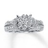 Thumbnail Image 1 of Previously Owned Engagement Ring 1-3/8 ct tw Round-cut Diamonds 14K White Gold - Size 8.5