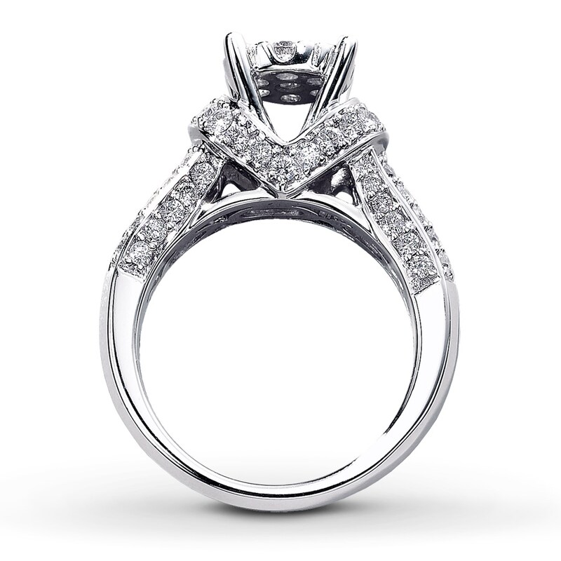 Main Image 2 of Previously Owned Engagement Ring 1-3/8 ct tw Round-cut Diamonds 14K White Gold - Size 8.5