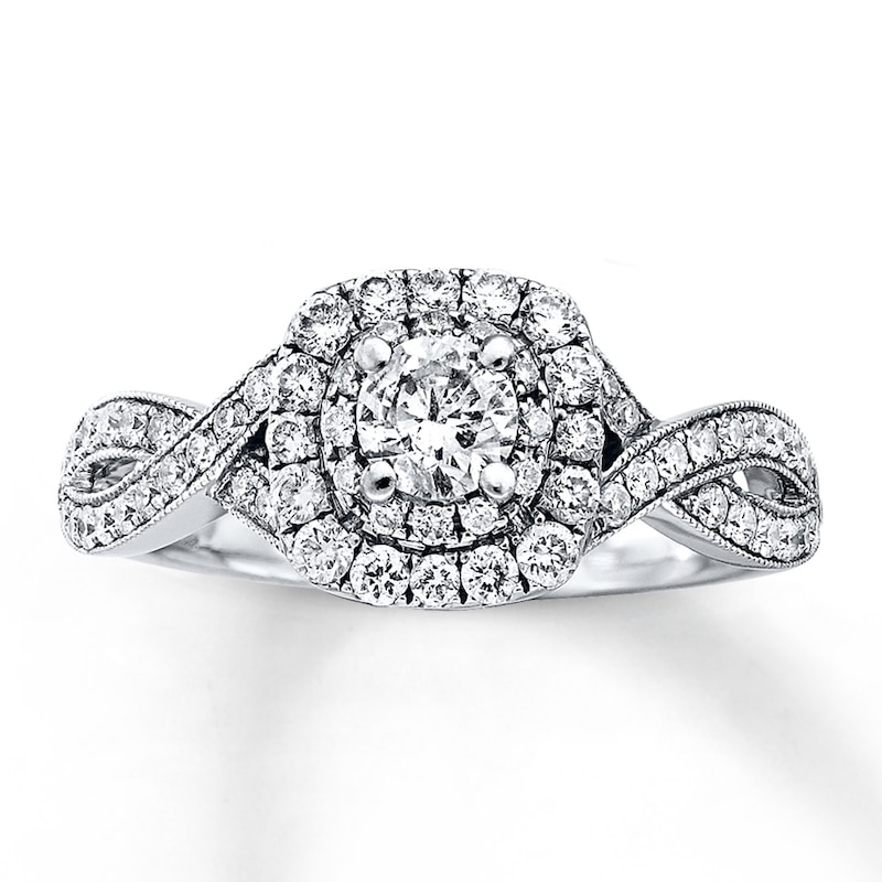 Previously Owned Neil Lane Diamond Engagement Ring 7/8 ct tw Round-cut 14K White Gold - Size 3.75