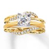 Thumbnail Image 3 of Previously Owned Enhancer Ring 1/5 ct tw Round-cut Diamonds 14K Yellow Gold - Size 5.5