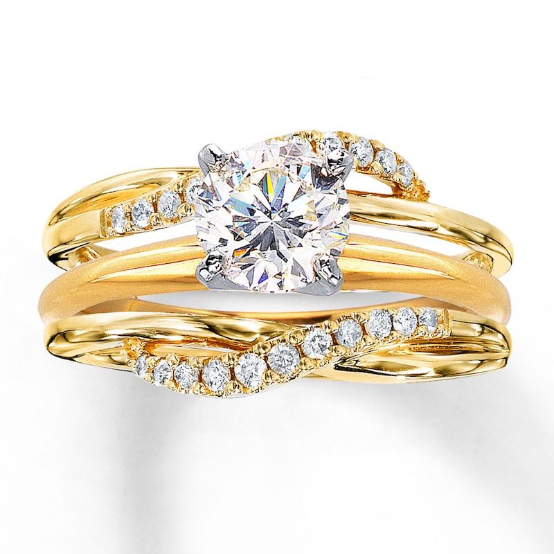 Previously Owned Enhancer Ring 1/5 ct tw Round-cut Diamonds 14K Yellow Gold - Size 5.5