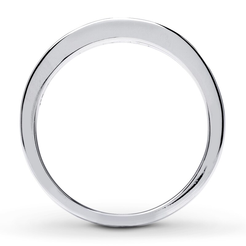 Main Image 2 of Previously Owned Wedding Band 1/3 ct tw Princess-cut Diamonds 14K White Gold - Size 10