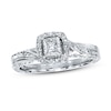 Previously Owned Ring 1/6 ct tw Princess & Round-cut Diamonds Sterling Silver