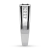 Thumbnail Image 3 of Previously Owned Men's Black & White Diamond Wedding Band 3/4 ct tw Round-cut 10K White Gold - Size 14.25