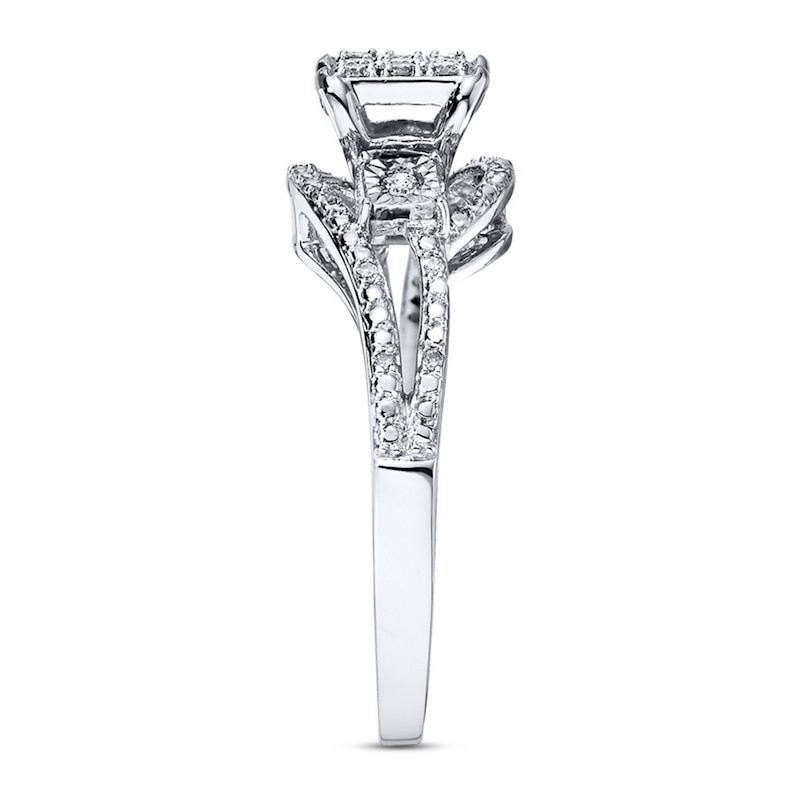 Main Image 3 of Previously Owned Ring 1/5 ct tw Round-cut Diamonds 10K White Gold - Size 3.5
