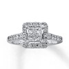 Thumbnail Image 0 of Previously Owned Engagement Ring 1 ct tw Princess & Round-cut Diamonds 14K White Gold - Size 4