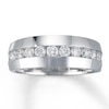 Previously Owned Men's Wedding Band 1 ct tw Round-cut Diamonds 14K White Gold