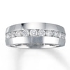 Thumbnail Image 1 of Previously Owned Men's Wedding Band 1 ct tw Round-cut Diamonds 14K White Gold - Size 7.75