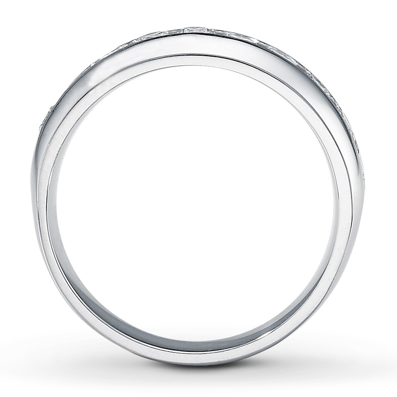 Main Image 2 of Previously Owned Men's Wedding Band 1 ct tw Round-cut Diamonds 14K White Gold - Size 7.75