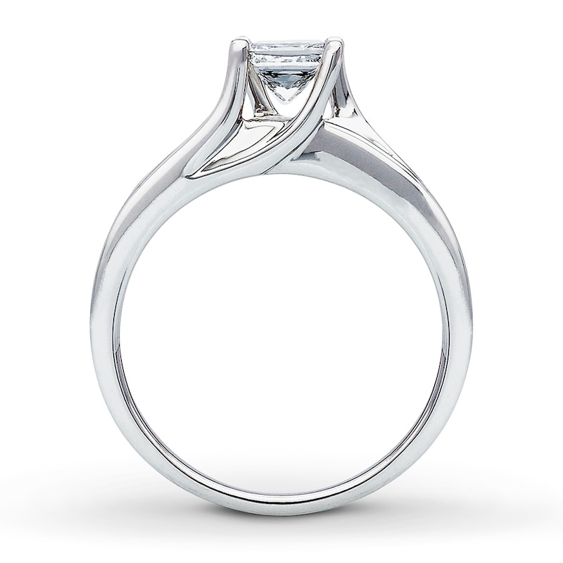 Main Image 2 of Previously Owned Diamond Engagement Ring 1 ct tw Princess-cut 14K White Gold Size 4.25