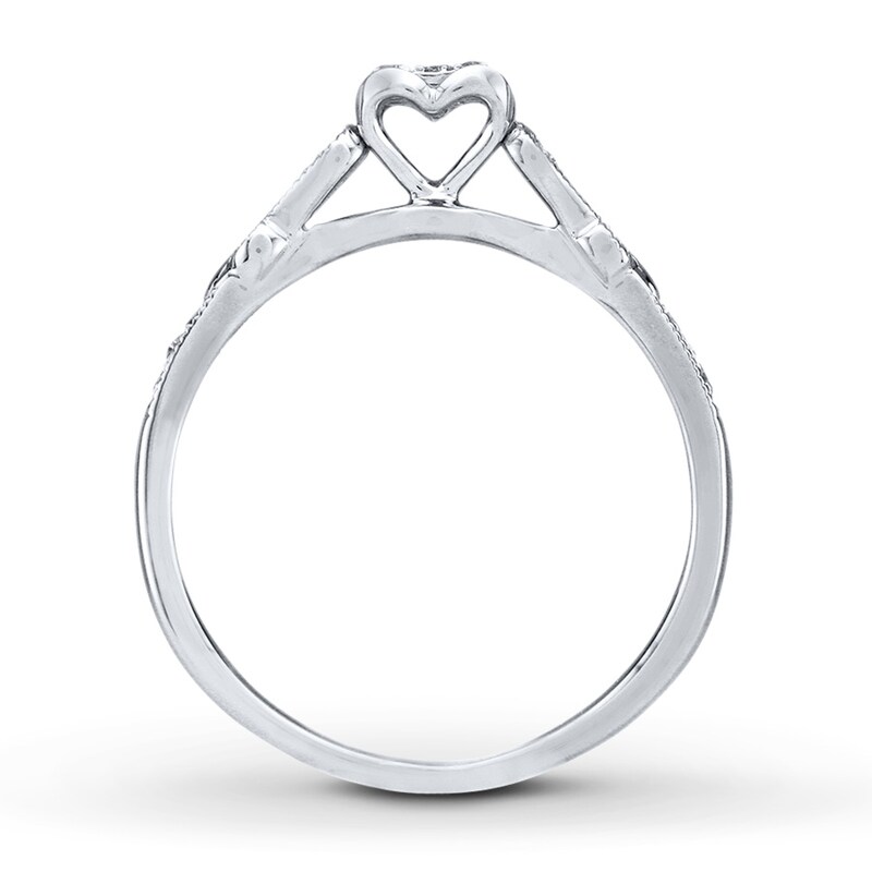 Main Image 3 of Previously Owned Diamond Ring 1/8 ct tw Princess & Round-cut Sterling Silver - Size 2.5
