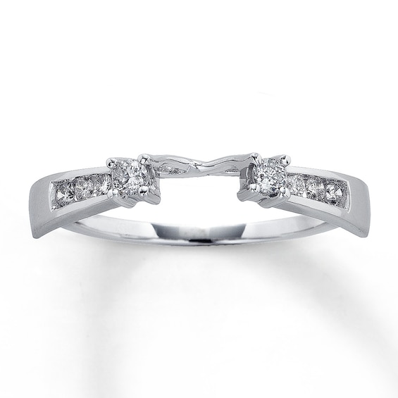 Previously Owned Diamond Enhancer Ring 1/5 ct tw Round-cut 14K White Gold Size 10