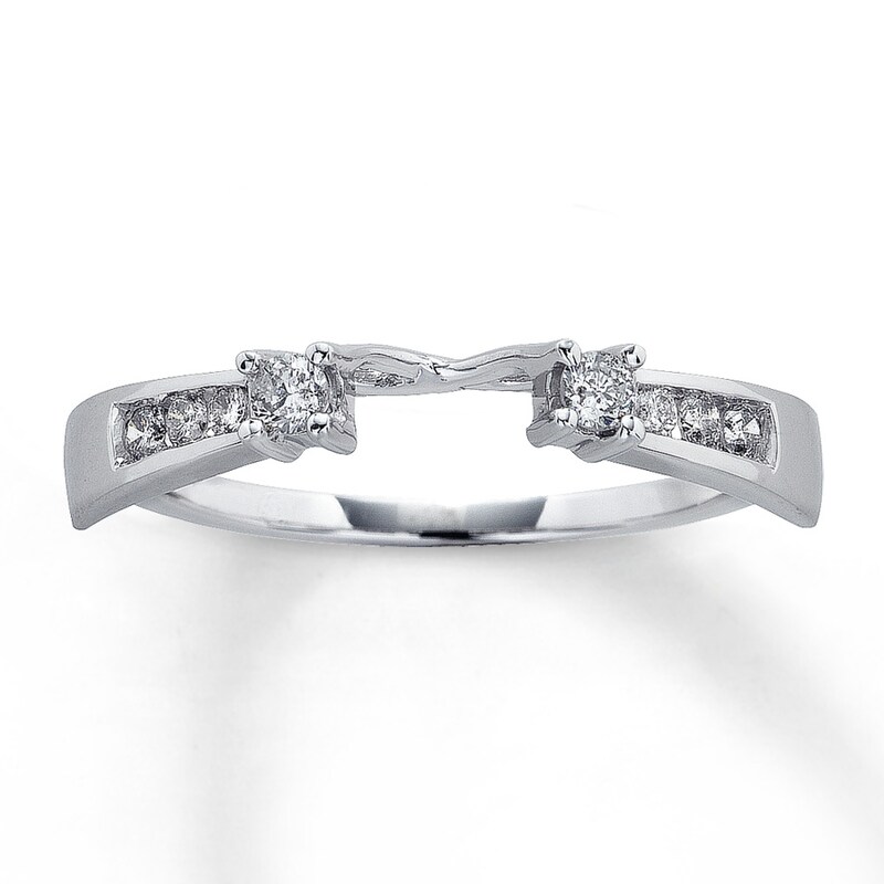 Main Image 1 of Previously Owned Diamond Enhancer Ring 1/5 ct tw Round-cut 14K White Gold - Size 10
