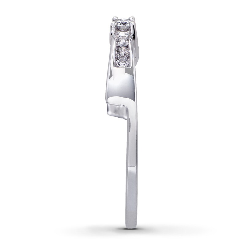 Main Image 3 of Previously Owned Diamond Enhancer Ring 1/5 ct tw Round-cut 14K White Gold - Size 10