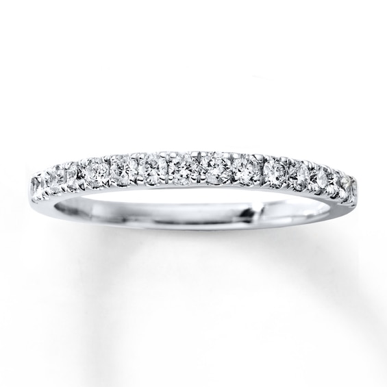 Previously Owned Diamond Wedding Band 1/3 ct tw Round-cut 14K White Gold Size 9.25