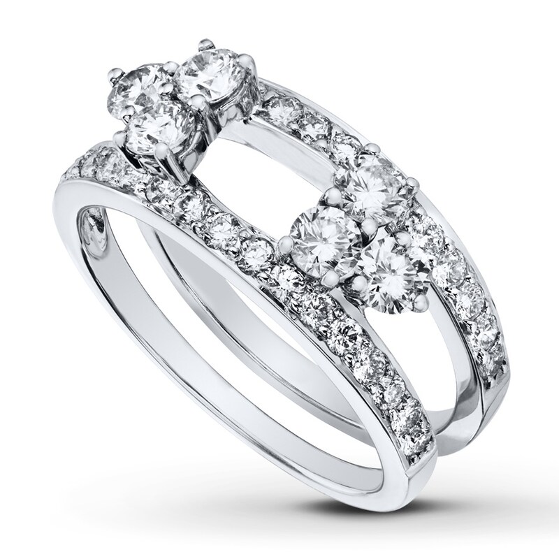 Previously Owned Diamond Enhancer Rings 1-1/5 ct tw Round-cut 14K White Gold - Size 3.5