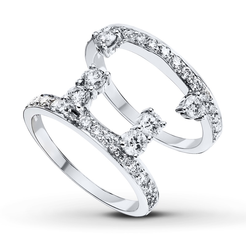Previously Owned Diamond Enhancer Rings 1-1/5 ct tw Round-cut 14K White Gold - Size 3.5