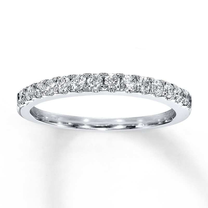 Previously Owned Diamond Wedding Band 1/3 ct tw Round-cut 14K White Gold - Size 4