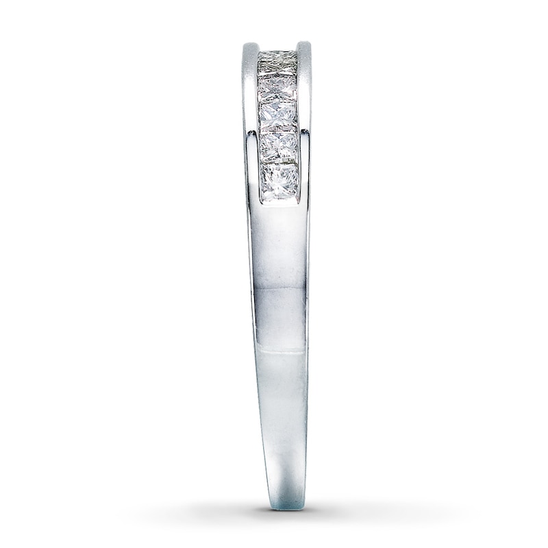 Main Image 3 of Previously Owned Diamond Wedding Band 3/8 ct tw Princess-cut 14K White Gold - Size 10.5