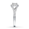 Thumbnail Image 3 of Previously Owned Diamond Engagement Ring 1/2 ct tw Princess & Round-cut Diamonds 14K White Gold - Size 9.5