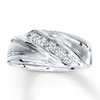Thumbnail Image 1 of Previously Owned Men's Diamond Ring 1/2 ct tw Round-cut 10K White Gold - Size 14