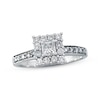 Thumbnail Image 1 of Previously Owned Diamond Engagement Ring 5/8 ct tw Princess & Round-cut 14K White Gold Size 3.75