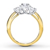Thumbnail Image 2 of Previously Owned 3-Stone Diamond Ring 1 ct tw Round-cut 14K Yellow Gold - Size 3.5