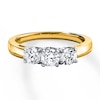 Thumbnail Image 3 of Previously Owned 3-Stone Diamond Ring 1 ct tw Round-cut 14K Yellow Gold - Size 3.5