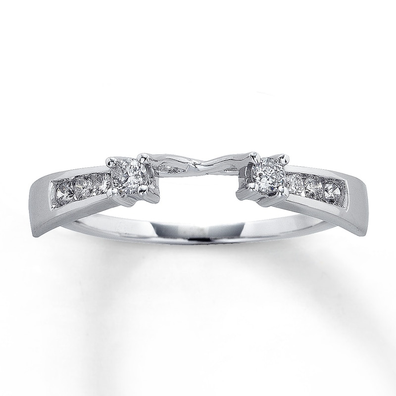 Main Image 1 of Previously Owned Diamond Enhancer Ring 1/5 ct tw Round-cut 14K White Gold - Size 4
