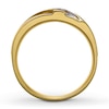 Thumbnail Image 1 of Previously Owned Men's Wedding Band 1/10 ct tw Diamonds Round-cut 10K Yellow Gold - Size 14.5