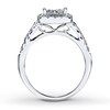 Thumbnail Image 2 of Previously Owned Diamond Engagement Ring 7/8 ct tw Princess & Round-cut 14K White Gold - Size 8.5