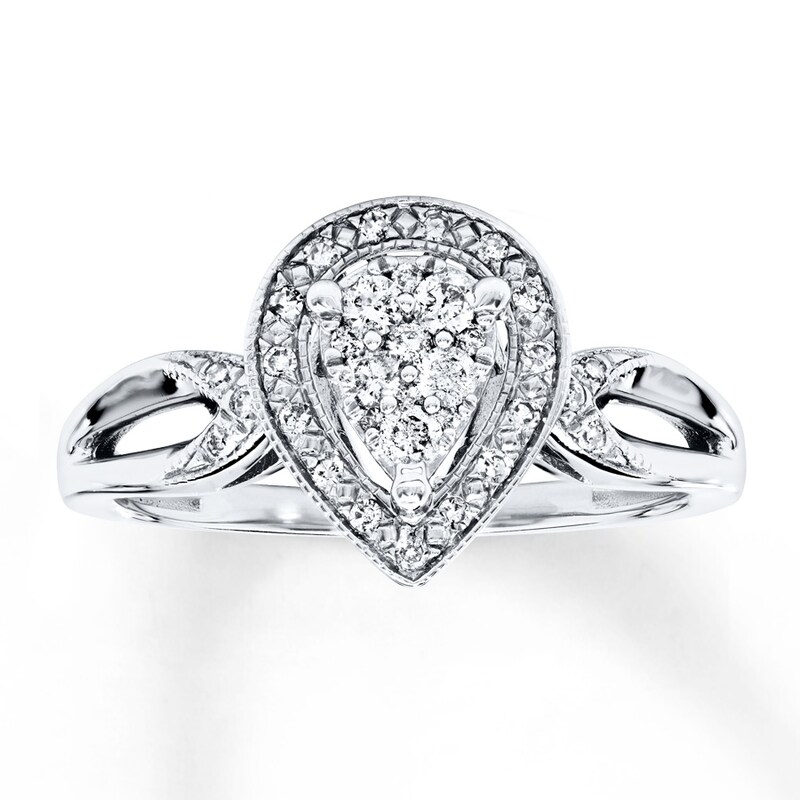 Previously Owned Diamond Ring 1/4 ct tw Round-cut Sterling Silver - Size 9.75