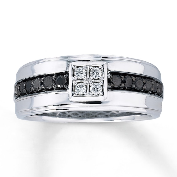 Previously Owned Men's Diamond Wedding Band 1/2 ct tw Round-cut 10K White Gold Size 14.5