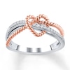 Thumbnail Image 1 of Previously Owned Diamond Ring 1/10 ct tw Round-cut Sterling Silver/10K Rose Gold - Size 9.75
